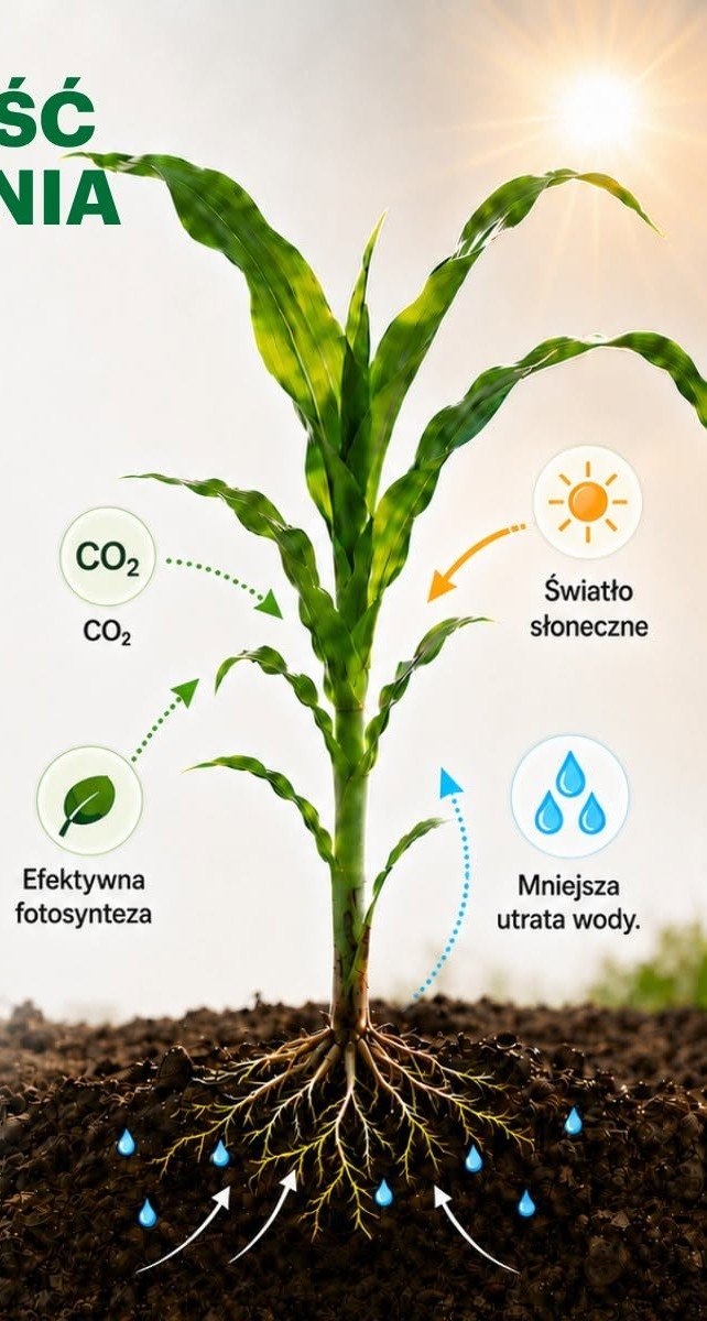 Kukurydza z widocznym systemem korzeniowym